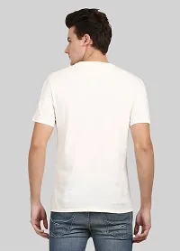 Men's White Printed Polycotton Round Neck T-Shirt-thumb1