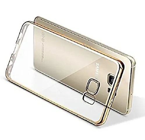 Crazy Sutra Electroplated Edge Clear Soft Transparent Back Case Cover for Samsung Galaxy J7 Prime Back Cover Gold