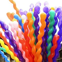 Crazy Sutra Spiral Screw Shaped Latex Balloons Large Balloon Toy Balloons Pack of 50 Pieces with Balloon Pump,-thumb1