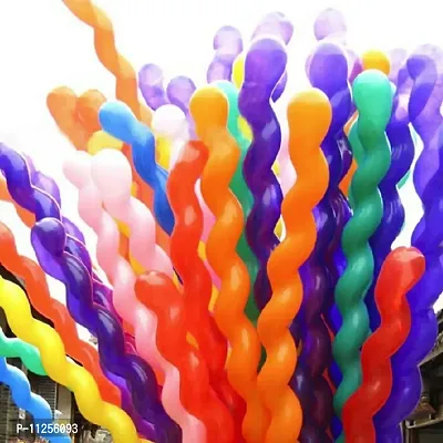 Crazy Sutra Spiral Screw Shaped Latex Balloons Large Balloon Toy Balloons Pack of 50 Pieces with Balloon Pump,-thumb2