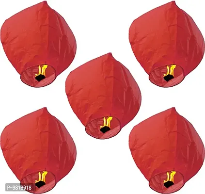 Santa Stores - Red Chinese Sky Lantern - Standard Pack of 5(90cms X40cms X38cms)