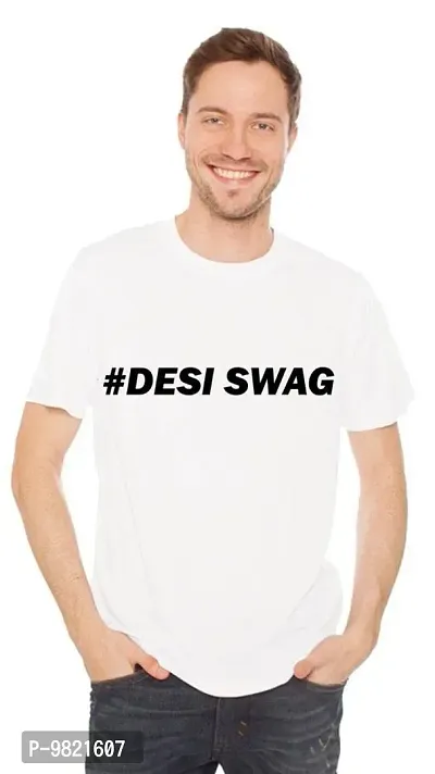 Crazy Sutra? | Half Sleeve | Desi Swag Printed |Men's White Polyester?? T-Shirt Pack of 1|XL