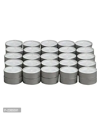 Smokeless Tea Light Wax Candles with 3-3.5 hrs burning time - 50 Pieces Pack-thumb0