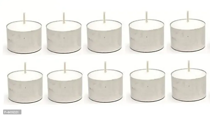 Crazy Sutra Smokeless Tin Tea Light Wax Candles 20 Pieces Pack (7-9 hrs Burning Time, White)-thumb0