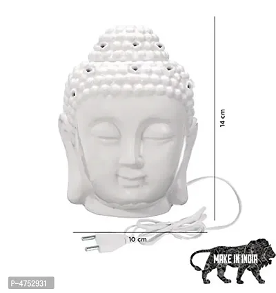 White Ceramic Electric Buddha Head Shape Diffuser for Essential Aromatherapy Oil Burner-thumb0