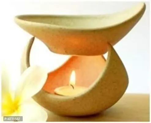 Ceramic Vista Aroma Diffuser Fragrance Oil Burner with 1 Tea Light Candle and 1 Aroma Oil (10ml)