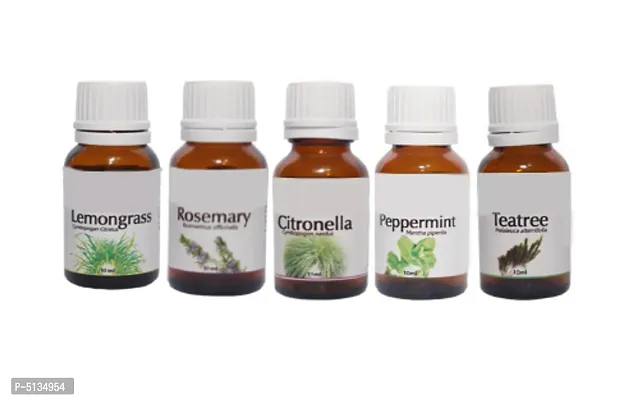 Essential oils for soap making  Set of 05 Oils in a Combo Pack, 10ml Each, (Tea Tree, Lemongrass, Rosemary, Citronella, Peppermint )