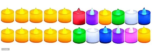LED Candle Tealight Diya Yellow 10pc  MultiColor 12pc Decorative Lights for Home Decoration-thumb0