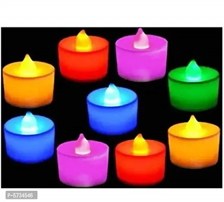LED Candle Tealight Diya Yellow 20pc  MultiColor 24pc Decorative Lights for Home Decoration-thumb2