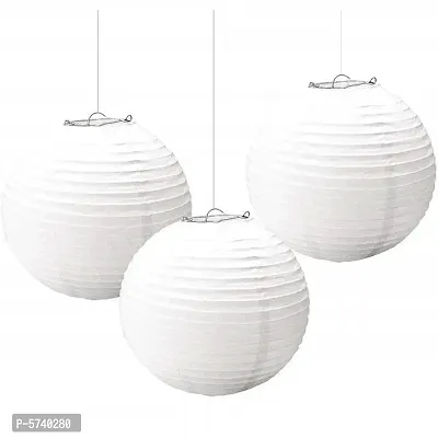 Paper Lamp Hanging Lantern Kandeel,  for Decoration Hotels Home Diwali Lantern Light Fixture (Size medium  White) 3 Pcs-thumb4