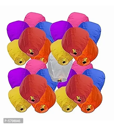 Make A Wish Hot Air Balloon Paper Multi colors Sky Lantern Pack of 15pcs-thumb0