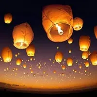 Make A Wish Hot Air Balloon Paper Multi colors Sky Lantern Pack of 10 pcs-thumb1