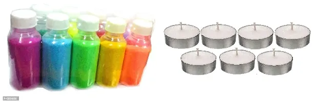 Premium Diwali Rangoli Color Powder Combo (Set of 5 Marble Colors with 7 Tealight  Candle ) for Home Decor Navratri Pongal Pooja Mandir  Diwali