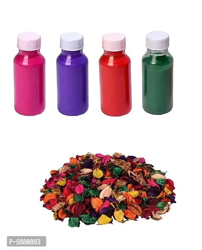 Premium Diwali Rangoli Color Powder Combo (Set of 4 Burada Colors with 50gm potpuri  ) for Home Decor Navratri Pongal Pooja Mandir  Diwali