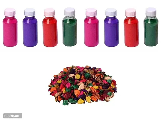 Premium Diwali Rangoli Color Powder Combo (Set of 8 Marble Colors with 50gm potpuri  ) for Home Decor Navratri Pongal Pooja Mandir  Diwali
