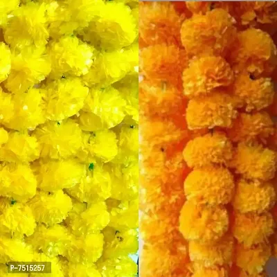 Artificial Marigold Flowers Garlands for Decor ( Pack of 4 Pcs )
