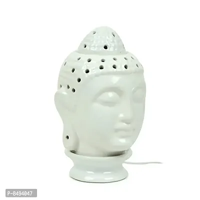 Crazy Sutraamp;reg; White Ceramic Electric Big Buddha Head Shape Diffuser for Essential Aromatherapy Oil Burner ( 6 Inch )