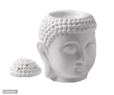 Crazy Sutraamp;reg; White Ceramic Buddha Head Fragrance Oil Warmer Lamp, Fragrance Diffuser For Indoor amp;amp; Outdoor Decoration