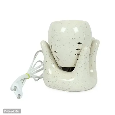 Crazy Sutraamp;reg; Ceramic Electric Diffuser Stylish Hand Shape Oil Burner Lamp (White, 6 inch) For Indoor amp;amp; Outdoor Decoration.