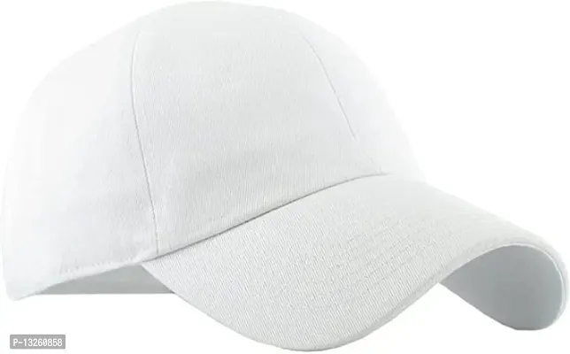 Caps Solid White Sports Cap Free Size (Pack of 1)