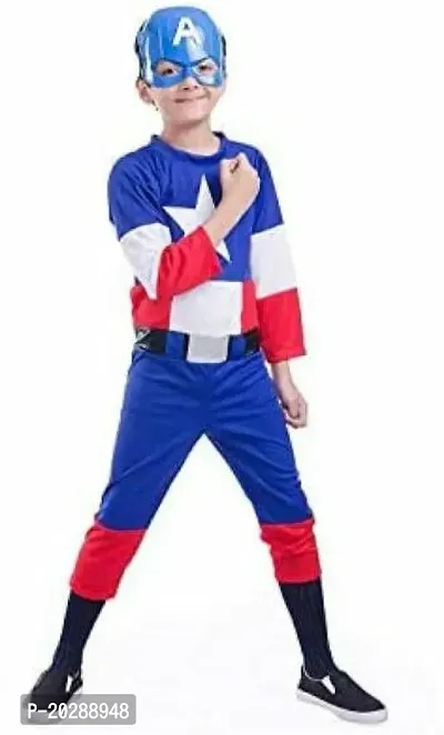 Captain America DRESS with big MASK FOR KIDS (04-06years)