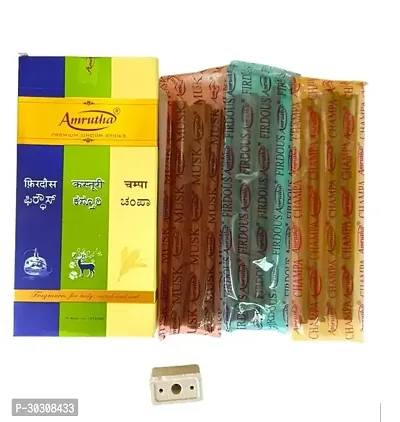 Amrutha 3 In 1 Champa + Amrutha Shahi Gulab Premium Dhoop Sticks Combo-thumb2