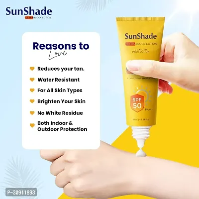 Sunshade Ultra Block Sunscreen SPF 50 PA+++ Lotion For Face  Body (50ml) Pack of 01-thumb2