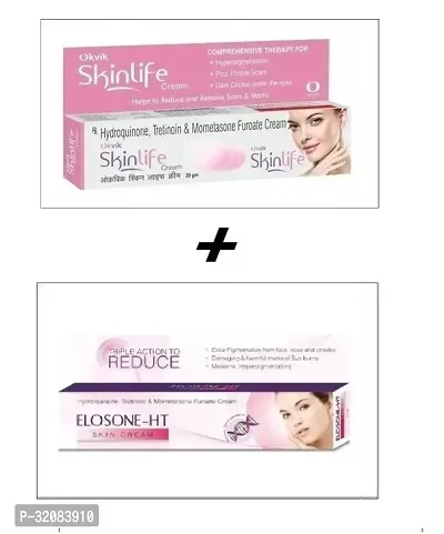 Skinlife Cream Day Cream Skin Whitening 20 Gm and  Elosone-Ht Day Cream 15 Gm Each Combo