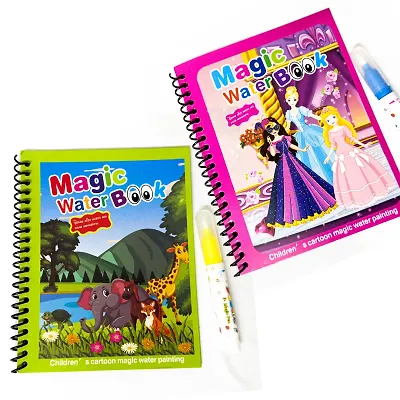 Water Pen Magical Colorful Reusable Book Water Coloring Book Magic Pen Education Drawing Pad Colorful Images Book Kids Book Toys For Kids Kids Writing Book drawing book  Design Painting Board 5