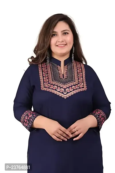 GLAMHUB Designer Printed Ryon Kurti for Women || 14 KG S Fabric Quality || FOIL Printed Design || COLLERD Neck Kurti || Ryon Kurti for Girls/Women with 45 Length