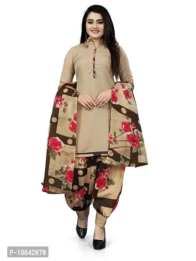 V3 FASHION STUDIO presents the exquisite collection of crepe 3 piece ethnic motif design unstitched suit (top,bottom,dupptta) for womens (CREAM)-thumb0