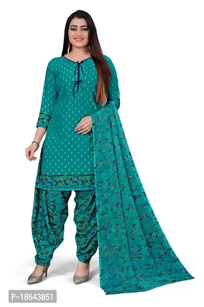 V3 FASHION STUDIO presents the exquisite collection of crepe 3 piece ethnic motif design unstitched suit (top,bottom,dupptta) for womens (SEA GREEN)