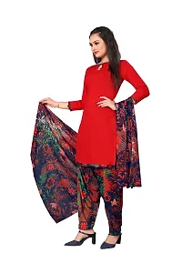 Stylish Women Crepe Unstitched Dress Material with Dupatta-thumb1