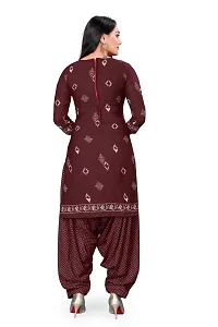 V3 FASHION STUDIO presents the exquisite collection of crepe 3 piece ethnic motif design unstitched suit (top,bottom,dupptta) for womens (BROWN,)-thumb1