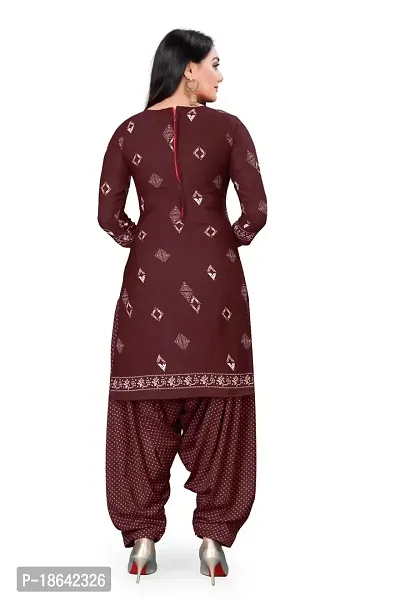 V3 FASHION STUDIO presents the exquisite collection of crepe 3 piece ethnic motif design unstitched suit (top,bottom,dupptta) for womens (BROWN,)-thumb2