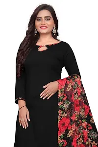 V3 FASHION STUDIO presents the exquisite collection of crepe 3 piece floral design unstitched suit (top,bottom,dupptta) for womens (BLACK,)-thumb2