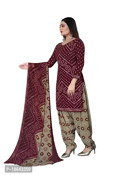 V3 FASHION STUDIO presents the exquisite collection of crepe 3 piece floral design unstitched suit (top,bottom,dupptta) for womens (MAROON)-thumb3