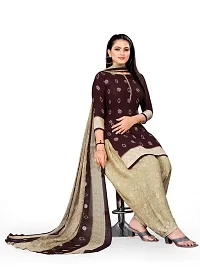 V3 FASHION STUDIO presents the exquisite collection of crepe 3 piece ethnic motif design unstitched suit (top,bottom,dupptta) for womens (BROWNCREAM)-thumb4