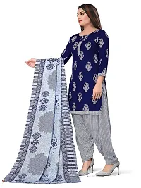 V3 FASHION STUDIO presents Unstitched Pure Cotton Salwar Suit Material Printed you can stitch this suit piece (xs to xxxl) (dark blue)-thumb2