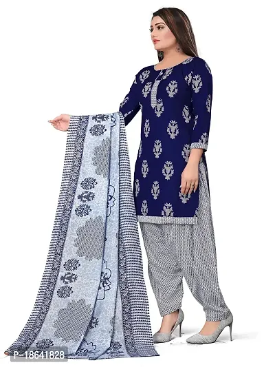 V3 FASHION STUDIO presents Unstitched Pure Cotton Salwar Suit Material Printed you can stitch this suit piece (xs to xxxl) (dark blue)-thumb3