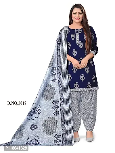 V3 FASHION STUDIO presents Unstitched Pure Cotton Salwar Suit Material Printed you can stitch this suit piece (xs to xxxl) (dark blue)-thumb0