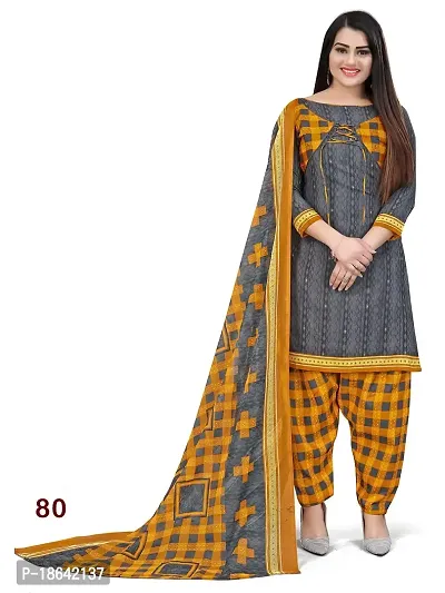 V3 FASHION STUDIO Pure Cotton Printed Salwar Suit unstitched Material for women?s you can stitch this piece (xs to xxxl) (grey)