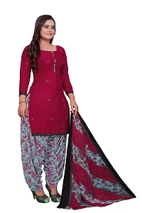 V3 FASHION STUDIO presents the exquisite collection of crepe 3 piece floral design unstitched suit (top,bottom,dupptta) for womens (REDBLUE)-thumb2