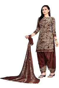 Stylish Women Crepe Unstitched Dress Material with Dupatta-thumb2