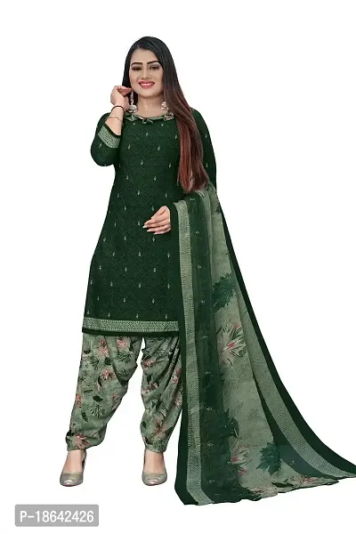 V3 FASHION STUDIO presents the exquisite collection of crepe 3 piece floral design unstitched suit (top,bottom,dupptta) for womens (GREEN)