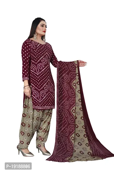 Stylish Women Crepe Unstitched Dress Material with Dupatta-thumb3