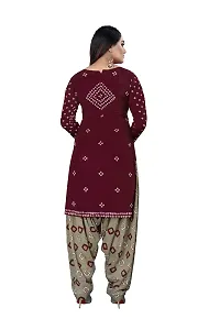 V3 FASHION STUDIO presents the exquisite collection of crepe 3 piece floral design unstitched suit (top,bottom,dupptta) for womens (MAROON)-thumb1