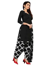 Stylish Women Crepe Unstitched Dress Material with Dupatta-thumb1