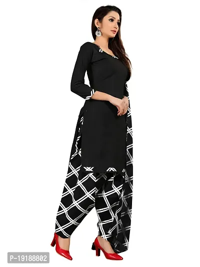 Stylish Women Crepe Unstitched Dress Material with Dupatta-thumb2