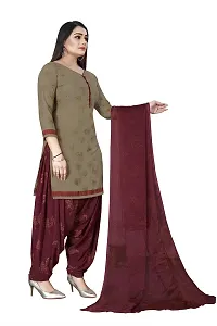 V3 FASHION STUDIO presents the exquisite collection of crepe 3 piece floral design unstitched suit (top,bottom,dupptta) for womens (BROWN)-thumb2